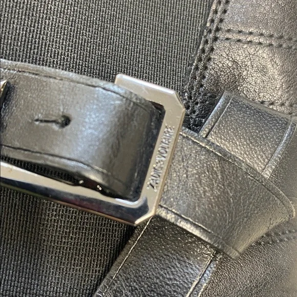 Zadig et Voltaire Black Leather Ankle Boots with belt - Picture 6 of 14